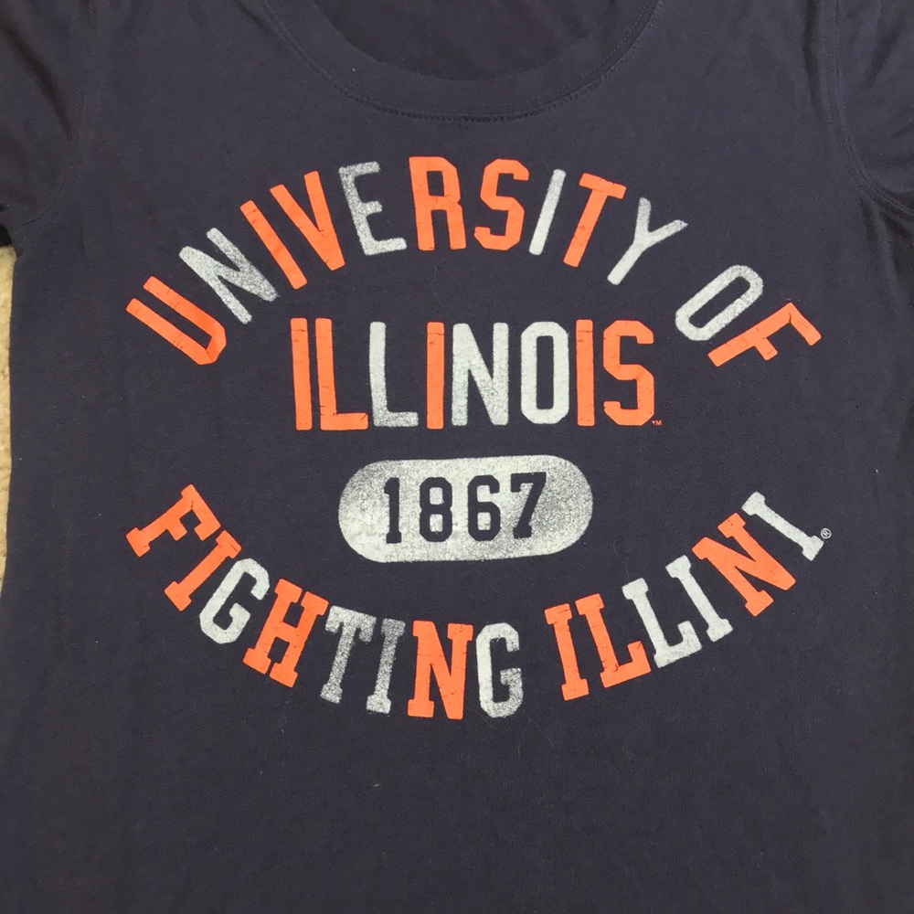 🍁2/$30 VS PINK University of Illinois Distressed Longline Tee - Picture 5 of 6